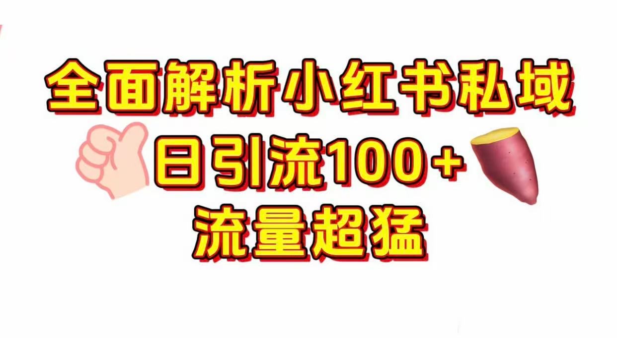 小红书私域引流 每天加100+网创吧-网创项目资源站-副业项目-创业项目-搞钱项目恒杨云站