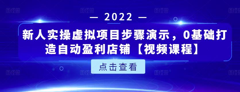 新人实操虚拟项目步骤演示，0基础打造自动盈利店铺【视频课程】网创吧-网创项目资源站-副业项目-创业项目-搞钱项目恒杨云站