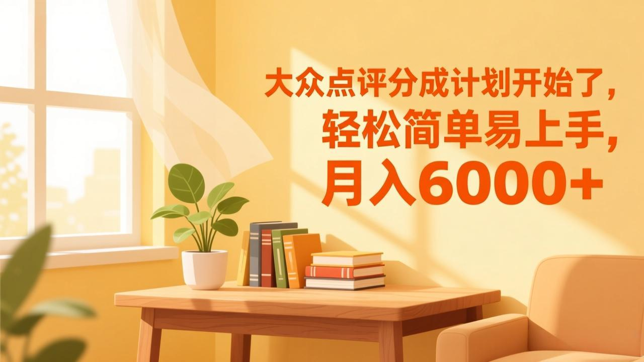 大众点评分成计划开始了,轻松简单易上手,月入6000+网创吧-网创项目资源站-副业项目-创业项目-搞钱项目恒杨云站