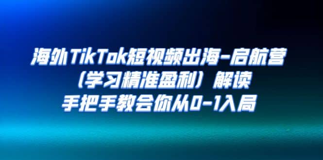 海外TikTok短视频出海-启航营（学习精准盈利）解读，手把手教会你从0-1入局网创吧-网创项目资源站-副业项目-创业项目-搞钱项目恒杨云站