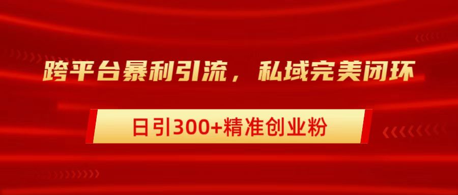 跨平台暴力引流,私域完美闭环,日引300+精准创业粉网创吧-网创项目资源站-副业项目-创业项目-搞钱项目恒杨云站