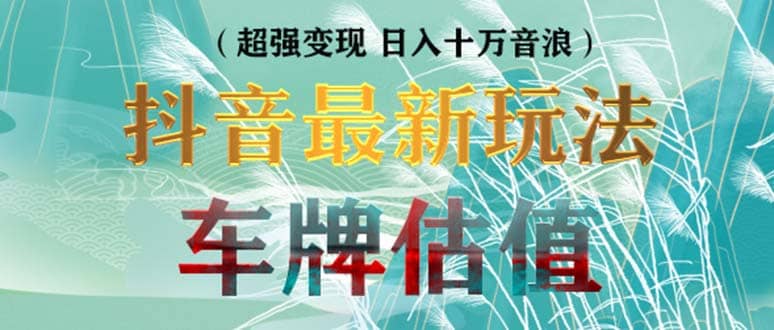 抖音最新无人直播变现直播车牌估值玩法项目 轻松日赚几百+【详细玩法教程】网创吧-网创项目资源站-副业项目-创业项目-搞钱项目恒杨云站