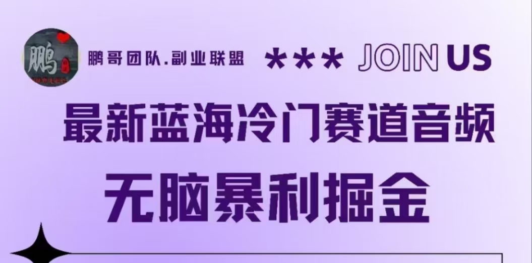 最新蓝海冷门赛道音频，无脑暴利掘金网创吧-网创项目资源站-副业项目-创业项目-搞钱项目恒杨云站