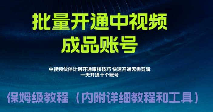 外面收费1980暴力开通中视频计划教程，附 快速通过中视频伙伴计划的办法网创吧-网创项目资源站-副业项目-创业项目-搞钱项目恒杨云站