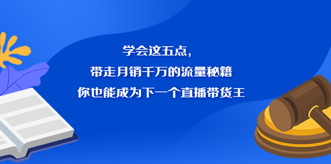 学会这五点，带走月销千万的流量秘籍，你也能成为下一个直播带货王网创吧-网创项目资源站-副业项目-创业项目-搞钱项目恒杨云站