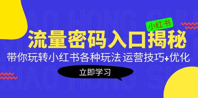 小红书流量密码入口揭秘：带你玩转小红书各种玩法 运营技巧+优化网创吧-网创项目资源站-副业项目-创业项目-搞钱项目恒杨云站