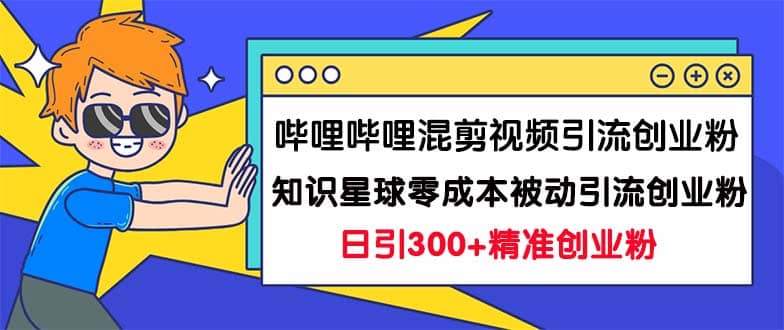 哔哩哔哩混剪视频引流创业粉日引300+知识星球零成本被动引流创业粉一天300+网创吧-网创项目资源站-副业项目-创业项目-搞钱项目恒杨云站