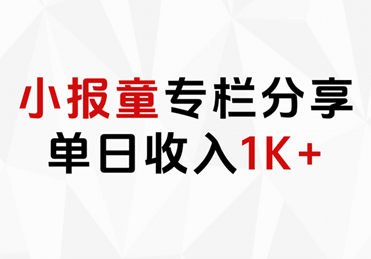 小报童专栏分享，当日收入1K+网创吧-网创项目资源站-副业项目-创业项目-搞钱项目恒杨云站
