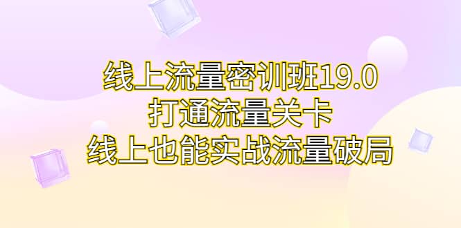 线上流量密训班19.0，打通流量关卡，线上也能实战流量破局网创吧-网创项目资源站-副业项目-创业项目-搞钱项目恒杨云站