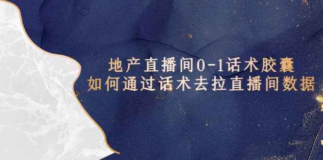 地产-直播间0-1话术胶囊，知道怎么通过话术去拉直播间数据网创吧-网创项目资源站-副业项目-创业项目-搞钱项目恒杨云站