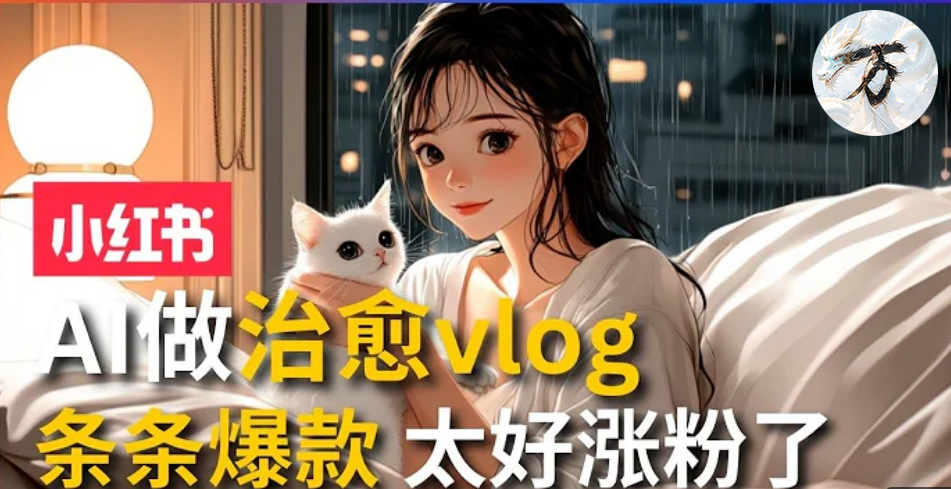 AI治愈系vlog动画视频,小红书7天 涨粉破千,商单报价1500+,0成本制作,日入2000+,有手就会 网创吧-网创项目资源站-副业项目-创业项目-搞钱项目恒杨云站