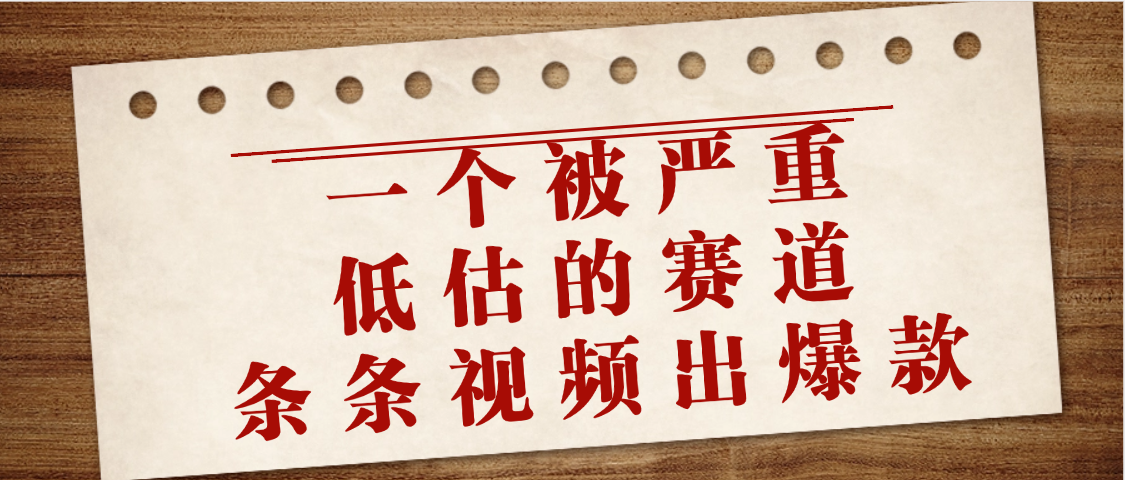 一个被严重低估的赛道，条条视频出爆款，一个月变现3万+网创吧-网创项目资源站-副业项目-创业项目-搞钱项目恒杨云站