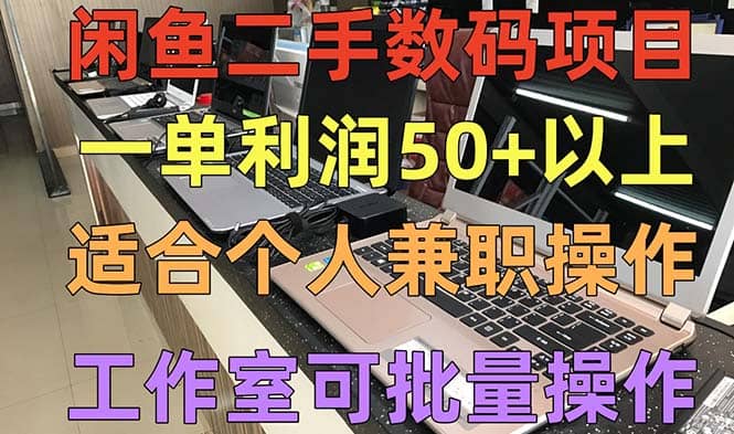 闲鱼二手数码项目，个人副业低保收入，工作室批量放大操作网创吧-网创项目资源站-副业项目-创业项目-搞钱项目恒杨云站