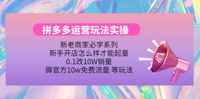 多多运营玩法实操网创吧-网创项目资源站-副业项目-创业项目-搞钱项目恒杨云站