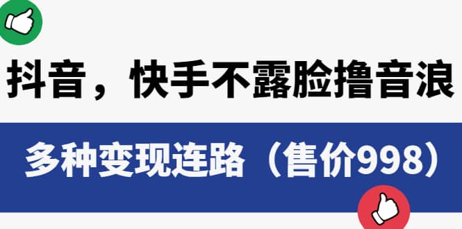 抖音，快手不露脸撸音浪项目，多种变现连路（售价998）网创吧-网创项目资源站-副业项目-创业项目-搞钱项目恒杨云站