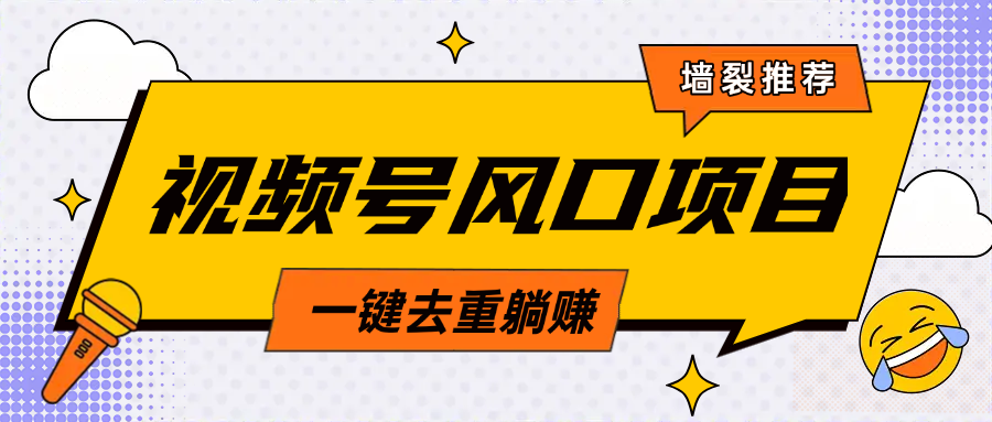 视频号风口蓝海项目，中老年人的流量密码，简单无脑，一键去重，轻松月入过万网创吧-网创项目资源站-副业项目-创业项目-搞钱项目恒杨云站
