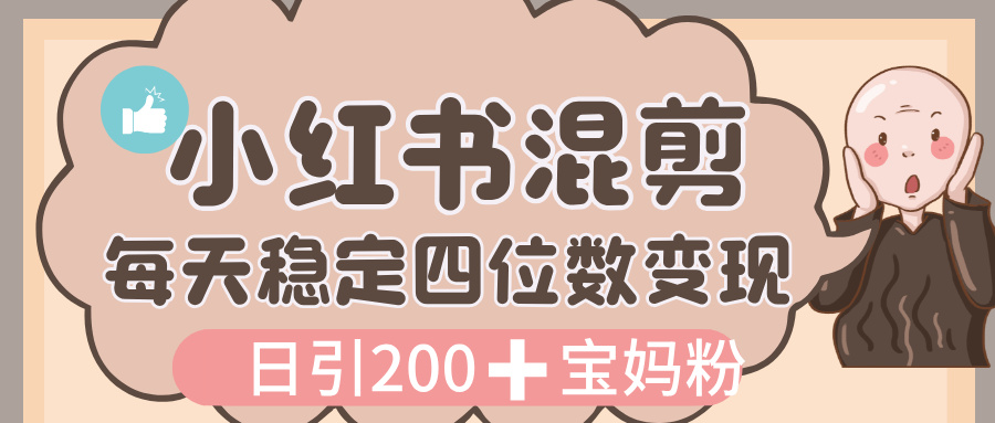 价值 3980 的小红书混剪, 虚拟变现,日引 200+宝妈创业粉,每天稳定四位数变现网创吧-网创项目资源站-副业项目-创业项目-搞钱项目恒杨云站