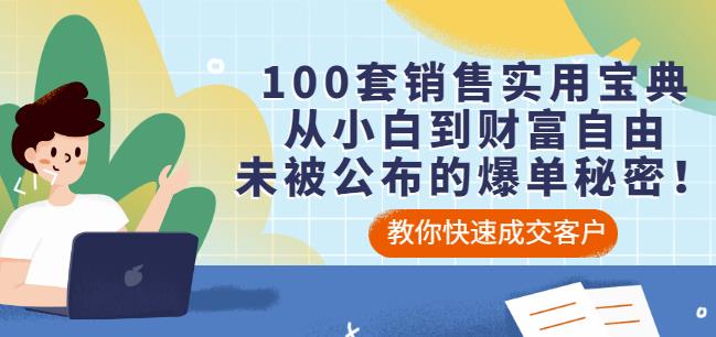 100套销售实用宝典：从小白到财富自由，未被公布的爆单秘密！网创吧-网创项目资源站-副业项目-创业项目-搞钱项目恒杨云站