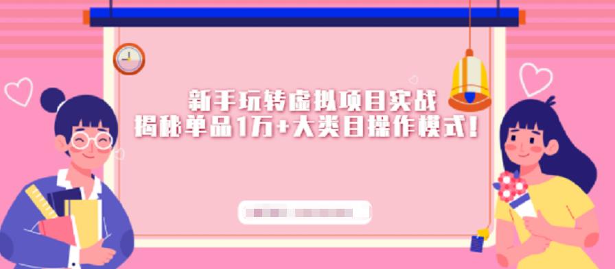 新手玩转虚拟项目实战，揭秘单品1万+大类目操作模式【视频课程】网创吧-网创项目资源站-副业项目-创业项目-搞钱项目恒杨云站