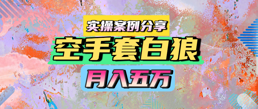空手套白狼,月入五万,实操案例分享网创吧-网创项目资源站-副业项目-创业项目-搞钱项目恒杨云站