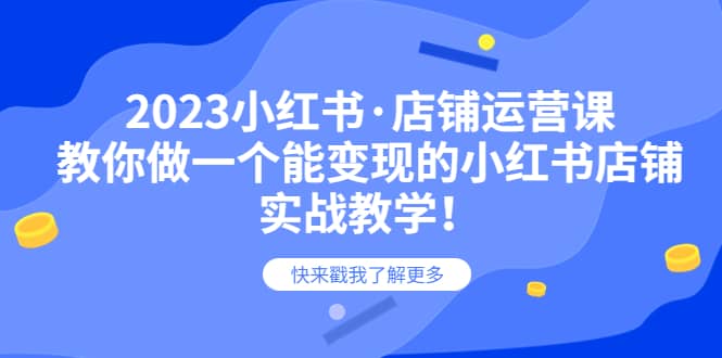 2023小红书·店铺运营课，教你做一个能变现的小红书店铺，20节-实战教学网创吧-网创项目资源站-副业项目-创业项目-搞钱项目恒杨云站