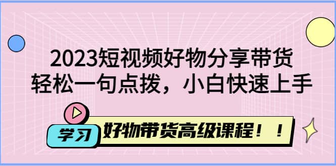 2023短视频好物分享带货，好物带货高级课程，轻松一句点拨，小白快速上手网创吧-网创项目资源站-副业项目-创业项目-搞钱项目恒杨云站