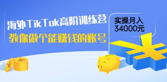 海外TikTok高阶训练营：教你做个能赚钱的账号，实操月入34000元！网创吧-网创项目资源站-副业项目-创业项目-搞钱项目恒杨云站