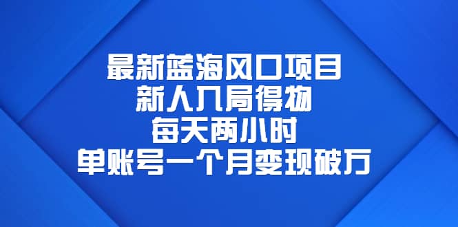 最新蓝海风口项目，新人入局得物，每天两小时，单账号一个月变现破万网创吧-网创项目资源站-副业项目-创业项目-搞钱项目恒杨云站