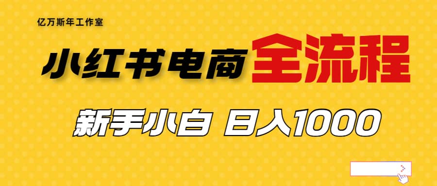 外面收费4988的小红书无货源电商从0-1全流程，日入1000＋网创吧-网创项目资源站-副业项目-创业项目-搞钱项目恒杨云站