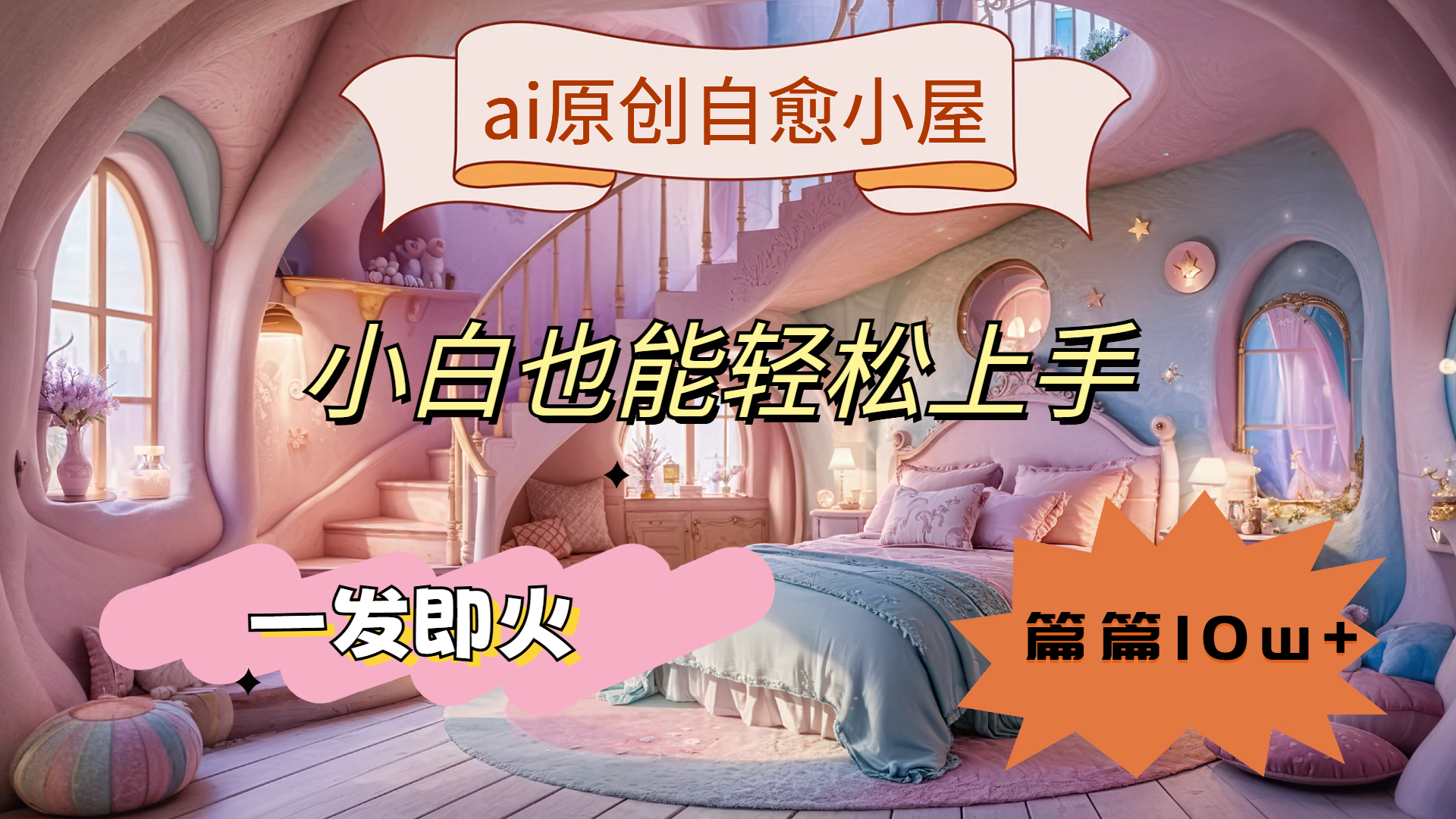 ai原创治愈小屋，小白也能轻松上手，一发即火，篇篇10w+网创吧-网创项目资源站-副业项目-创业项目-搞钱项目恒杨云站
