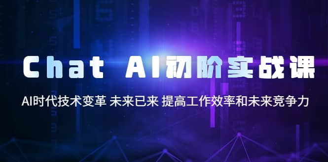 Chat AI初阶实战课，AI时代技术变革 未来已来 提高工作效率和未来竞争力网创吧-网创项目资源站-副业项目-创业项目-搞钱项目恒杨云站