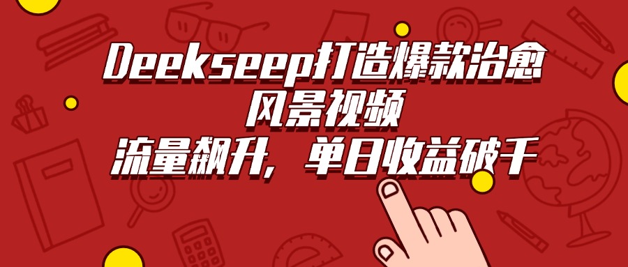 Deekseep打造爆款治愈风景视频，流量飙升，单日收益破千网创吧-网创项目资源站-副业项目-创业项目-搞钱项目恒杨云站