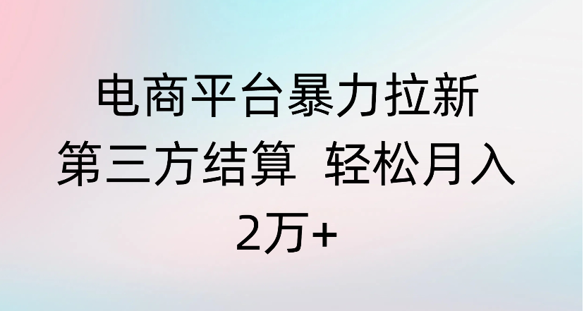 电商平台暴力拉新第三方结算 轻松月入2万+网创吧-网创项目资源站-副业项目-创业项目-搞钱项目恒杨云站