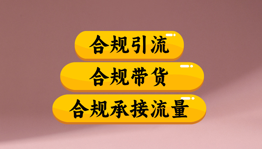 合规引流、合规并且高效地做带货、合规承接流量（揭秘）网创吧-网创项目资源站-副业项目-创业项目-搞钱项目恒杨云站