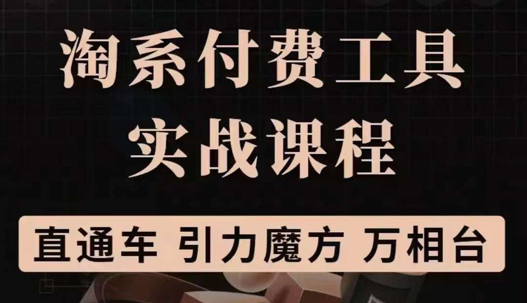 淘系付费工具实战课程【直通车、引力魔方】战略优化，实操演练（价值1299）网创吧-网创项目资源站-副业项目-创业项目-搞钱项目恒杨云站