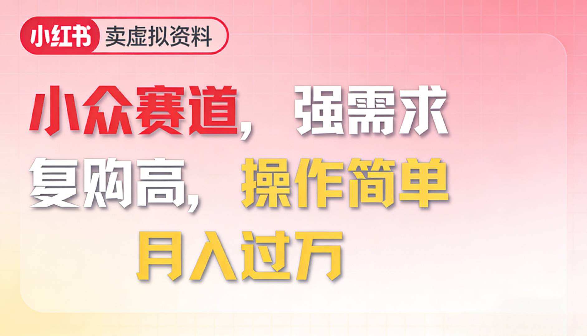 2026年就做小众赛道，强需求，复购高，月入过万，操作简单网创吧-网创项目资源站-副业项目-创业项目-搞钱项目恒杨云站