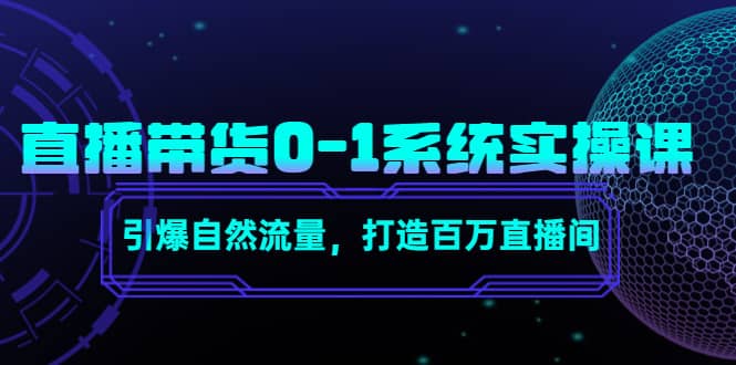 直播带货0-1系统实操课，引爆自然流量，打造百万直播间网创吧-网创项目资源站-副业项目-创业项目-搞钱项目恒杨云站