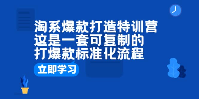 淘系爆款打造特训营：这是一套可复制的打爆款标准化流程网创吧-网创项目资源站-副业项目-创业项目-搞钱项目恒杨云站