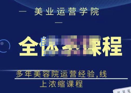 网红美容院全套营销落地课程，多年美容院运营经验，线上浓缩课程网创吧-网创项目资源站-副业项目-创业项目-搞钱项目恒杨云站