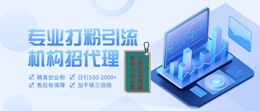 专业引流打粉、出粉机构招代理网创吧-网创项目资源站-副业项目-创业项目-搞钱项目恒杨云站