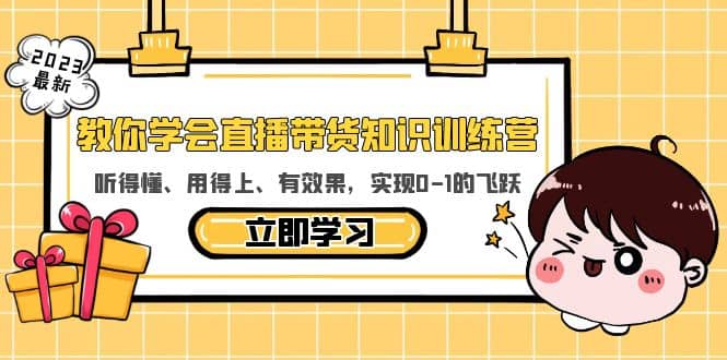 教你学会直播带货知识训练营，听得懂、用得上、有效果，实现0-1的飞跃网创吧-网创项目资源站-副业项目-创业项目-搞钱项目恒杨云站