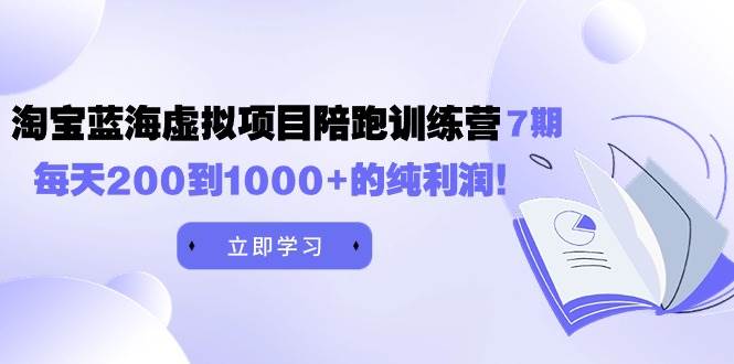 黄岛主《淘宝蓝海虚拟项目陪跑训练营7期》每天200到1000+的纯利润网创吧-网创项目资源站-副业项目-创业项目-搞钱项目恒杨云站