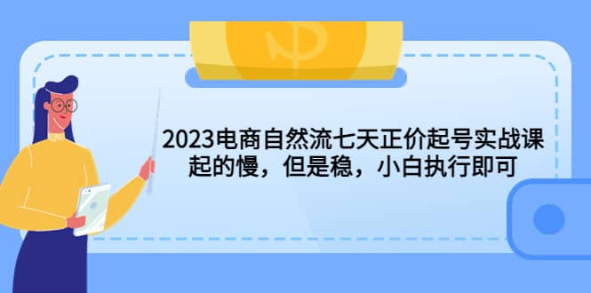 2023电商自然流七天正价起号实战课：起的慢，但是稳，小白执行即可网创吧-网创项目资源站-副业项目-创业项目-搞钱项目恒杨云站