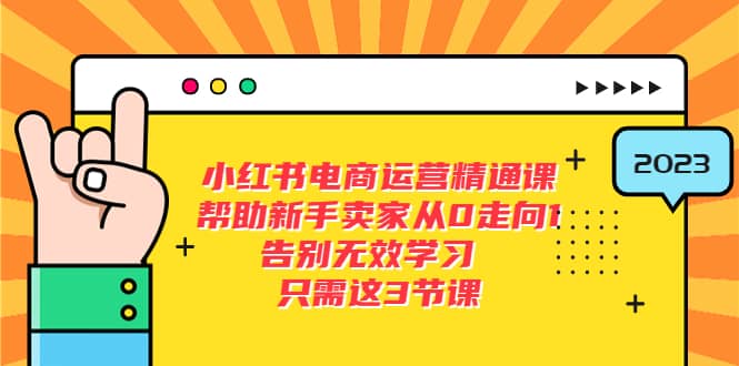 小红书电商·运营精通课，帮助新手卖家从0走向1 告别无效学习（7节视频课）网创吧-网创项目资源站-副业项目-创业项目-搞钱项目恒杨云站