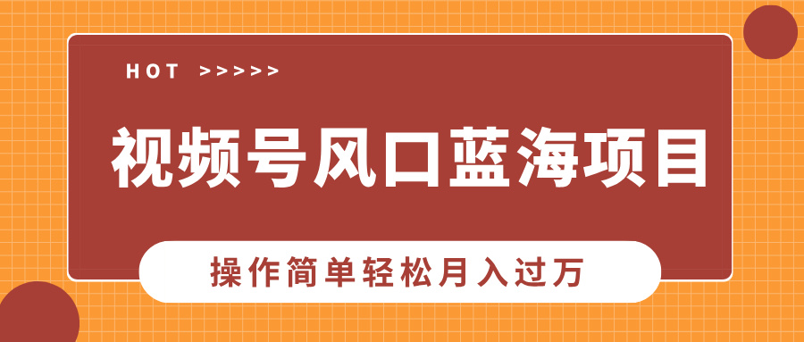 视频号风口蓝海项目,中老年人的流量密码,操作简单轻松月入过万网创吧-网创项目资源站-副业项目-创业项目-搞钱项目恒杨云站
