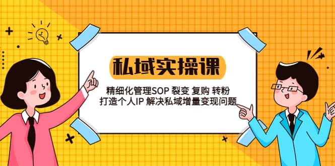 私域实战课程：精细化管理SOP 裂变 复购 转粉 打造个人IP 私域增量变现问题网创吧-网创项目资源站-副业项目-创业项目-搞钱项目恒杨云站