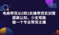 电商带货从0到1实操带货实训营:提高认知,少走弯路,做一个专业带货主播网创吧-网创项目资源站-副业项目-创业项目-搞钱项目恒杨云站