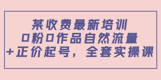 某收费最新培训：0粉0作品自然流量+正价起号，全套实操课网创吧-网创项目资源站-副业项目-创业项目-搞钱项目恒杨云站