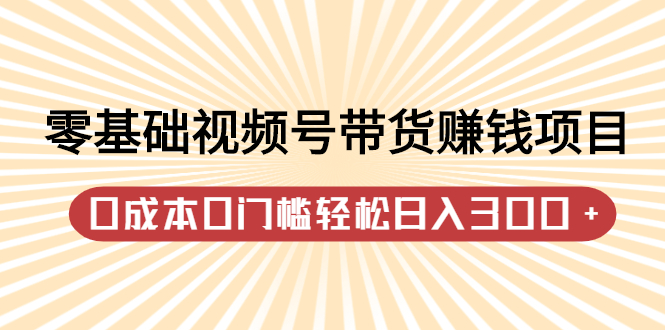 零基础视频号带货赚钱项目，0成本0门槛轻松日入300+【视频教程】网创吧-网创项目资源站-副业项目-创业项目-搞钱项目恒杨云站
