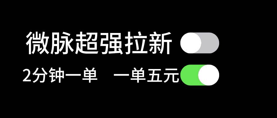 微脉超强拉新， 两分钟1单， 一单利润5块，适合小白网创吧-网创项目资源站-副业项目-创业项目-搞钱项目恒杨云站